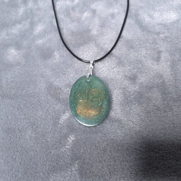 Handmade Resin Acorn Pendant Necklace Black Cord Nature-Inspired Jewelry - Picture 4 of 4